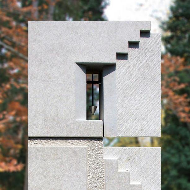 Urnengrabstein modern mit Stufen Muster - Matera