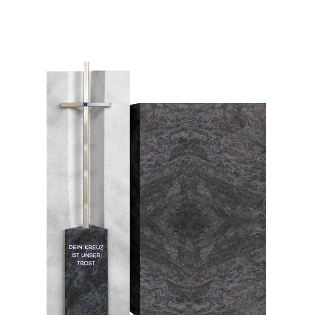 Urnengrabmal modern Granit & Marmor mit Kreuz - Sora