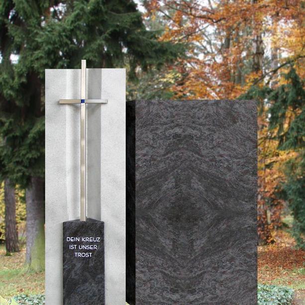 Modernes Familiengrabmal Marmor & Granit zweiteilig - Sora