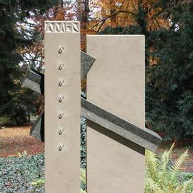 Besonderer Urnenstein Kalkstein Kreuz Design - Formia