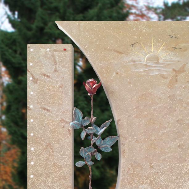 Romantischer Grabstein Bronze Rose - Valentino
