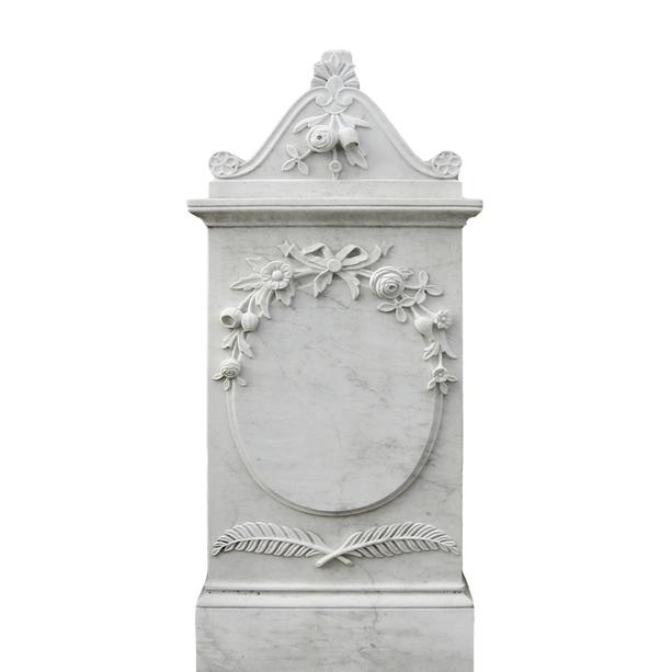 Weißer Marmor Grabstein Blumen Dekor - Saverne