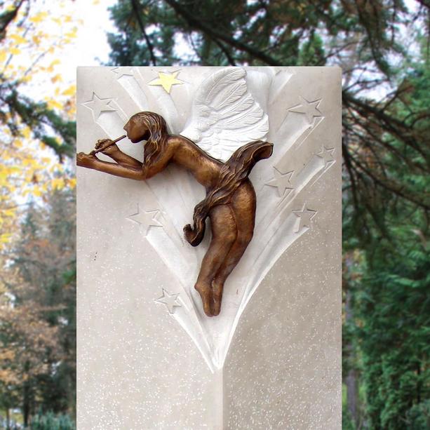 Doppelgrabstein Engelfigur in Bronze bestellen - Indriel