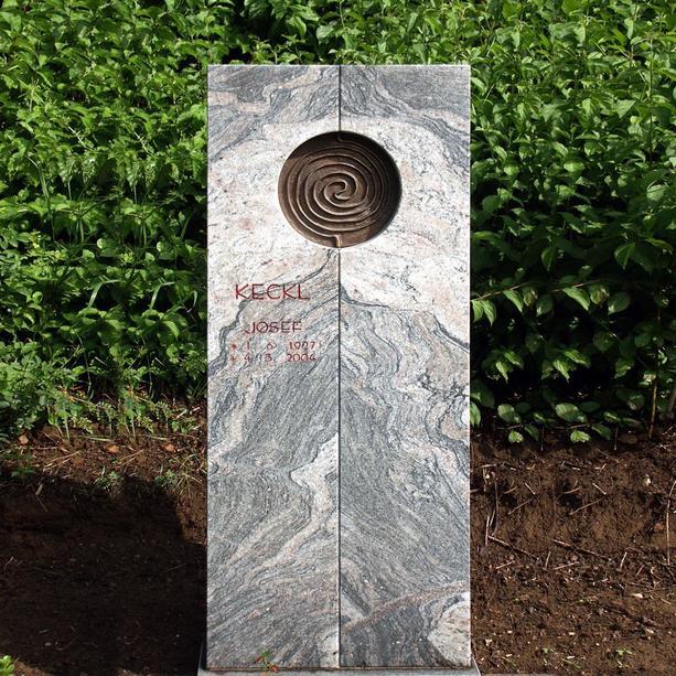 Urnengrabstein Granit mit Spiral Muster - Voluta
