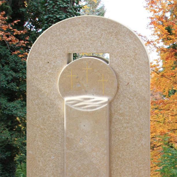 Schönes Grabmal Doppelgrab Naturstein hell - Classico