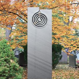 Urnengrabstein weier Marmor Spiral Gestaltung - Espiral