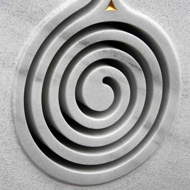 Marmorgrabstein weiß Spiral Design - Espiral