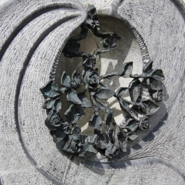 Doppelgrabstein aus Marmor Aluminium Deko - Floresco