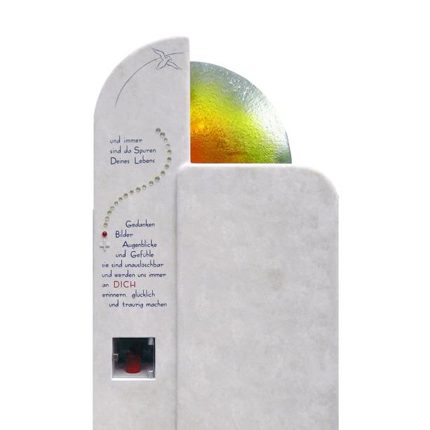 Gedenkstein Urnengrab Regenbogen Glas Grablicht - Lucida