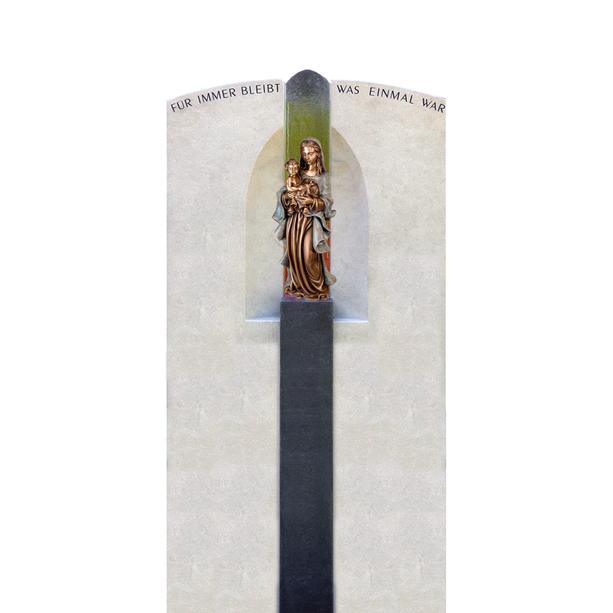 Stilvoller Grabstein mit Madonna Figur - Mea Domina