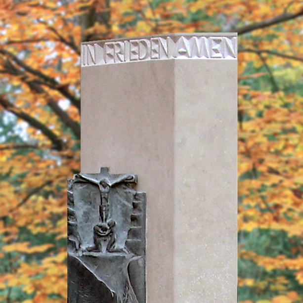Urnengrab Stele Kalkstein Granit Lebensweg Design - Ravello