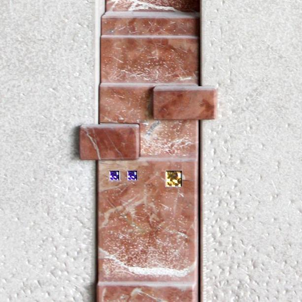 Grabmal Travertin rot mit Treppen Design bestellen - Vitalo