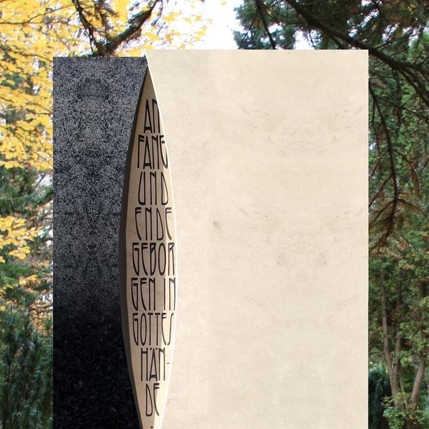 Doppelgrabstein modern aus Kalkstein & Granit bestellen - Funera