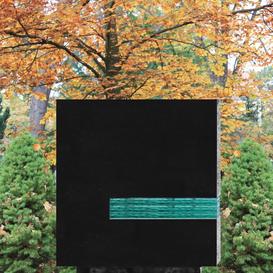 Grabdenkmal Granit modern mit grnem Glas - Divina