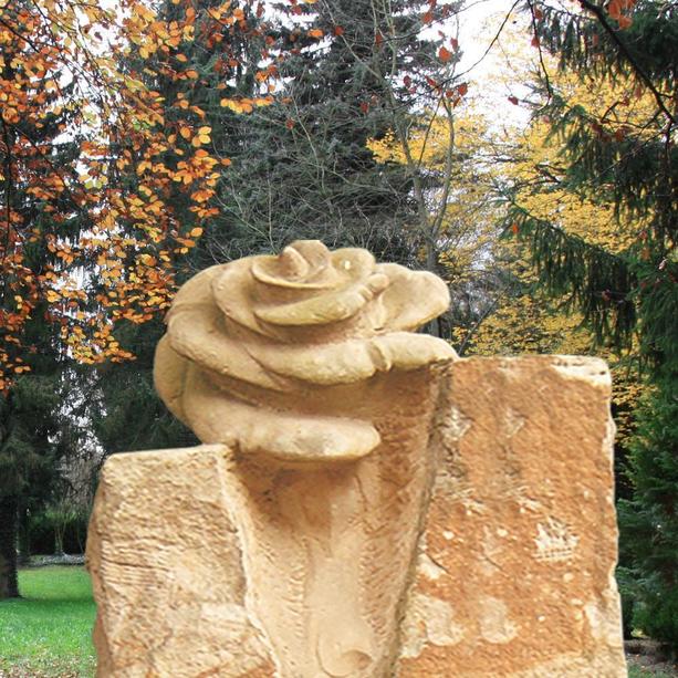 Urnen Grabstele mit Rose Grabsteinkunst - Casina