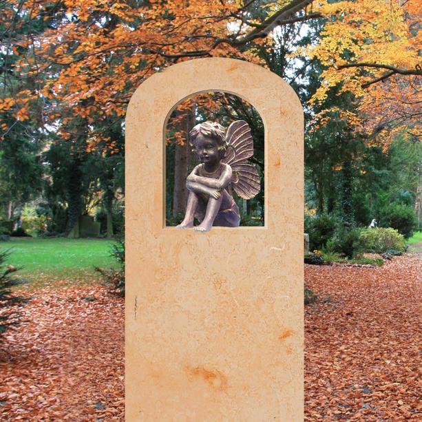 Grabdenkmal aus Sandstein mit Bronze Elfe - Mandalena