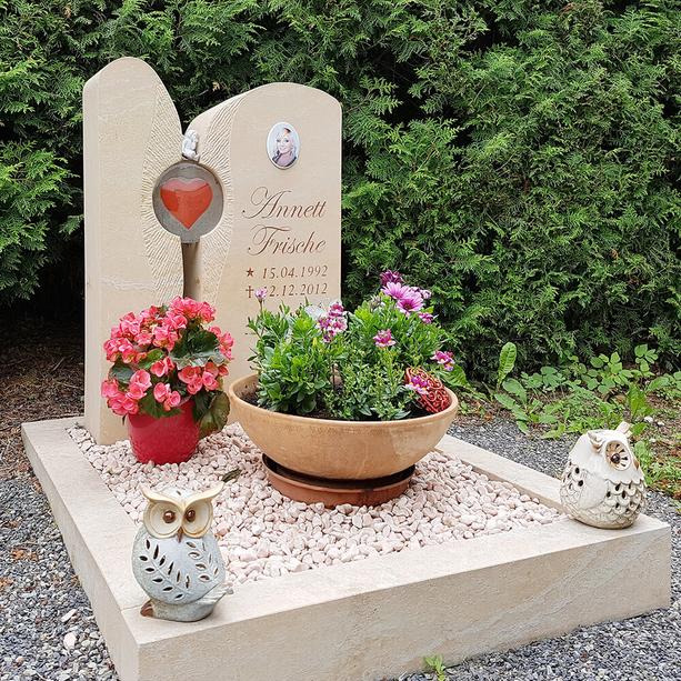 Gedenkstein Kindergrab zweiteilig mit Herz - Lubliana