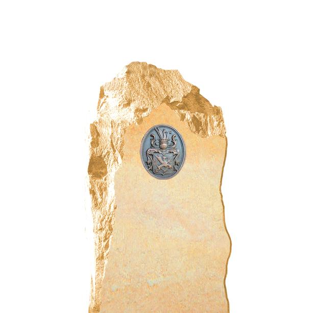 Individueller Grabstein mit Bronze Wappen - Heraldik Bronzewappen