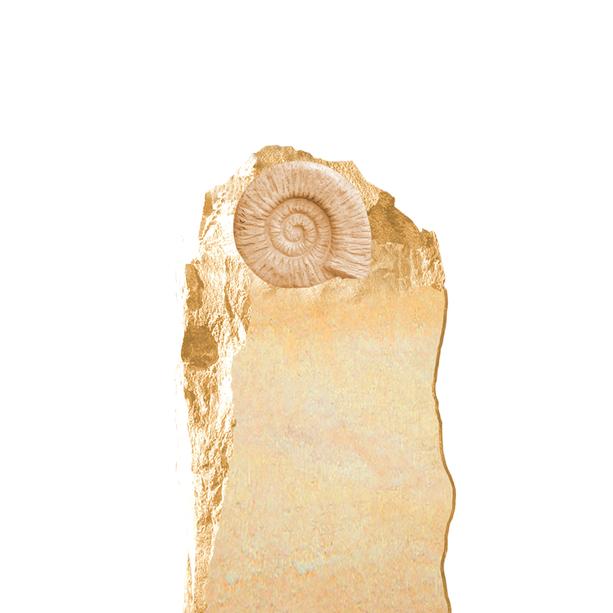 Grabgedenkstein Sandstein mit Ammonit - Robinson