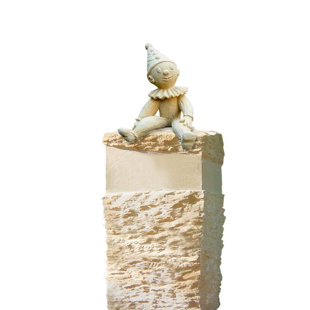 Stele Kindergrab Sandstein mit Clown Figur - Pepe