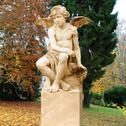 Naturstein Grabmal mit Engel Figur - Angelos
