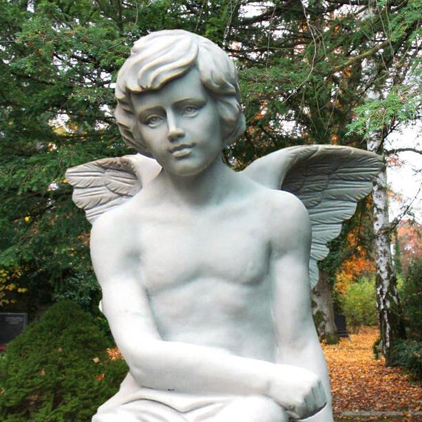 Marmor Grabmal mit Engel Figur - Angelos
