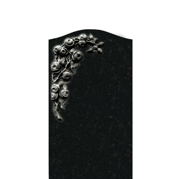 Romantischer Grabstein mit Blumen schwarz - Corianda