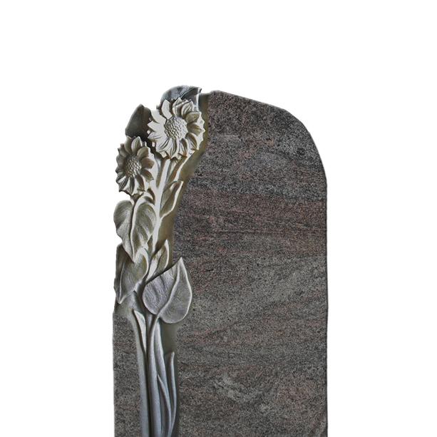 Granit Grabmal mit Blume vom Bildhauer - Florenzia