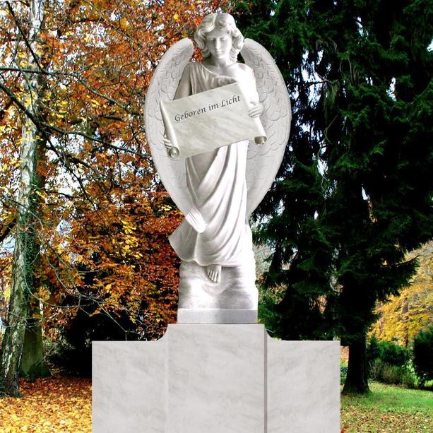 Marmor Grabmal mit großer Engel Statue - Fortuna