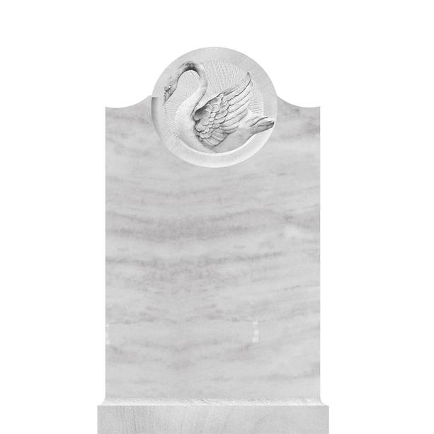 Marmor Grabstein mit Schwan Relief - Cassandra