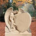 Grabstein mit großen Engel Herzform - Meriana