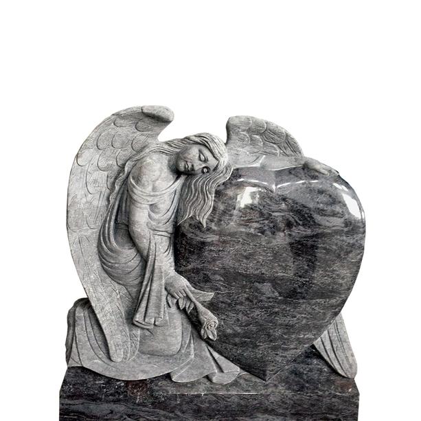 Grabmal herzförmig mit Engel Figur - Meriana