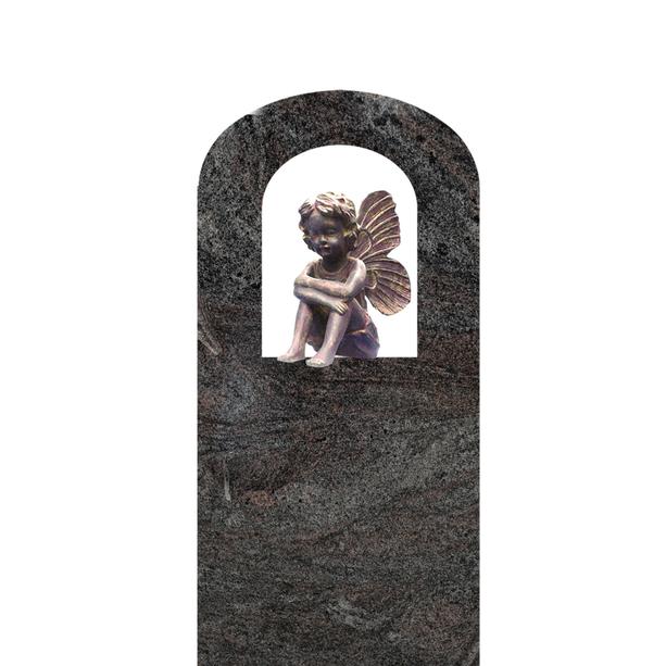 Grabstein Doppelgrab Granit mit Bronze Elfe - Mandalena