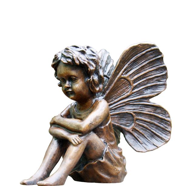 Grabstein Kindergrab mit Bronzefigur Elfe - Mandalena
