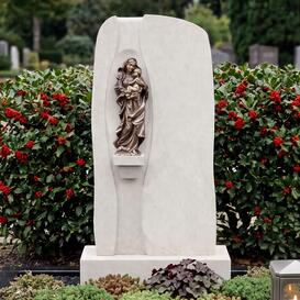 Marmor Grabstein mit Madonna Figur - Maria