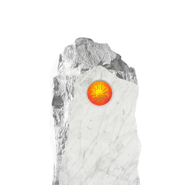 Marmor Gedenkstein Kindergrab Glas Sonne - Polaris