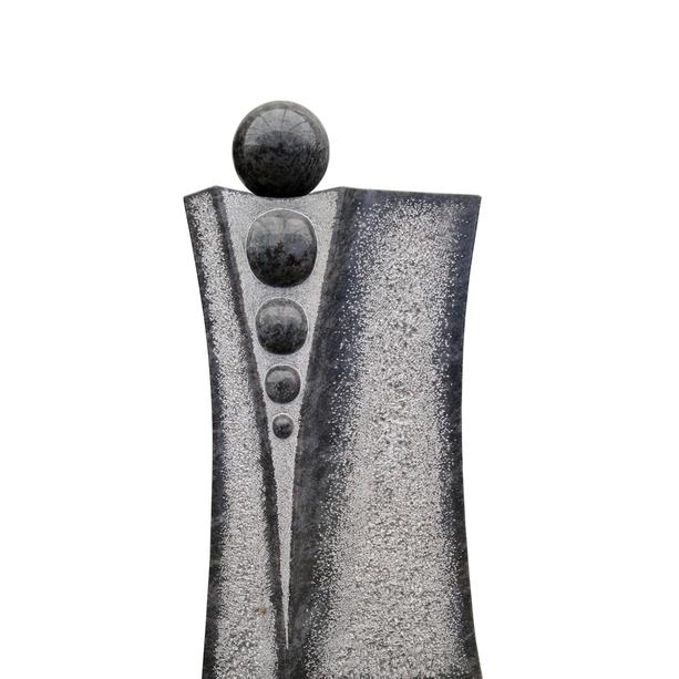 Dunkler Granit Grabstein mit Kugeln - Carlando