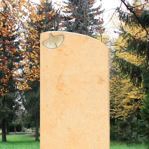 Naturstein Grabmal Urnengrab mit Ginkgo - Ginkgo