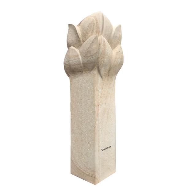 Grabstein Stele mit Knospe Sandstein - Clarina