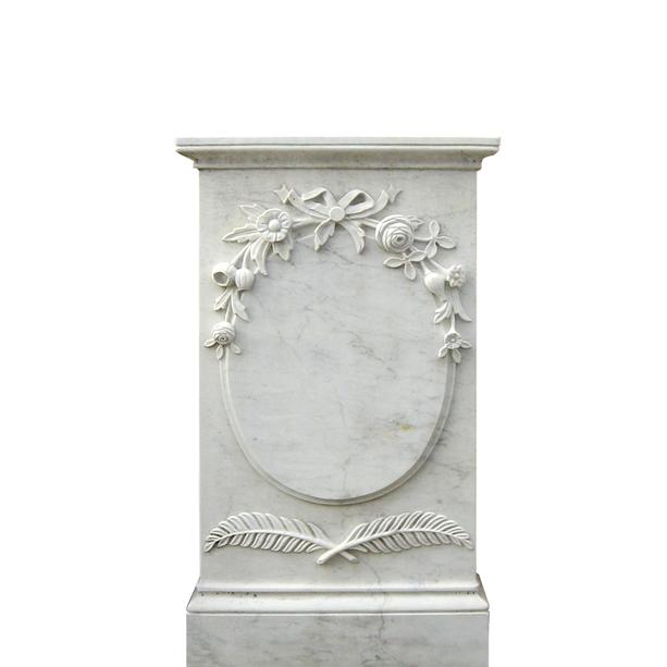 Marmor Grabstein mit Blütenschmuck - Fiorina