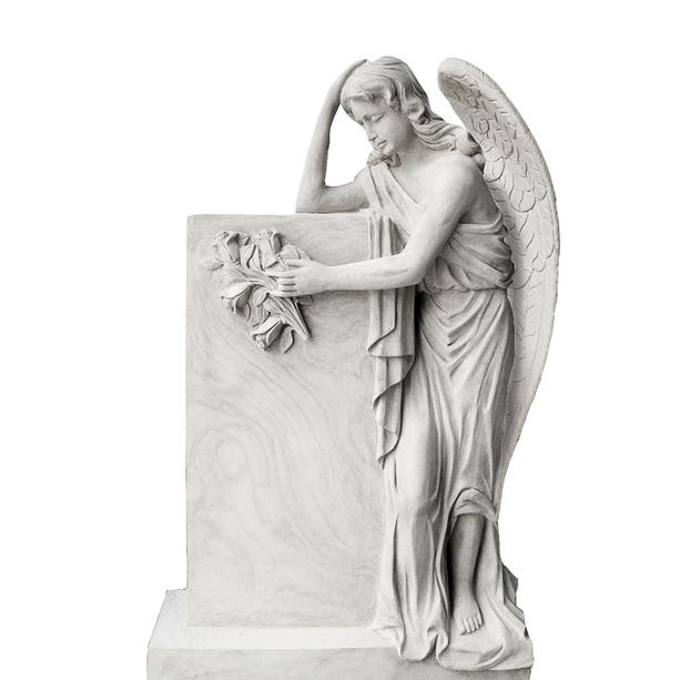 Weißes Doppelgrabmal mit Engel Figur - Florencia