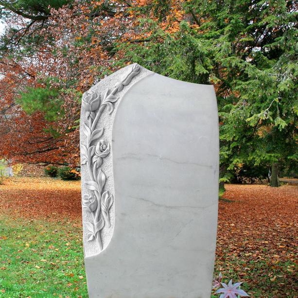 Marmor Urnengrab Grabstein mit Blume - Rosa