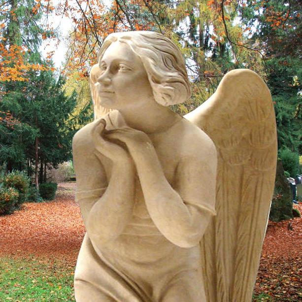 Kindergrabmal mit Engel Figur Steinmetz - Amalia