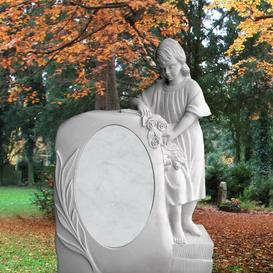 Stilvolles Grabmal mit Mdchen Figur Kindergrab - Palladia