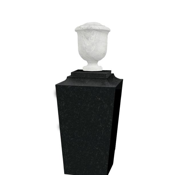 Grabstein schwarz weiß mit Urne - Maillot