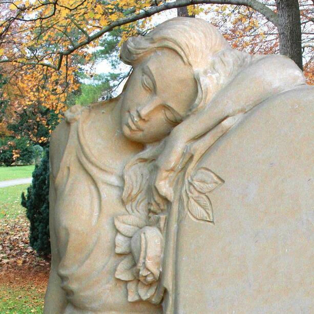 Steinmetz Grabstein mit Frauen Skulptur - Ginevra