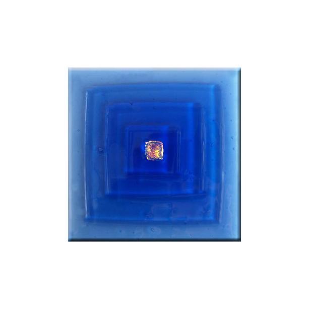 Glasornament zum Verkleben für Grabmale in Blau - Glasintarsie I-12