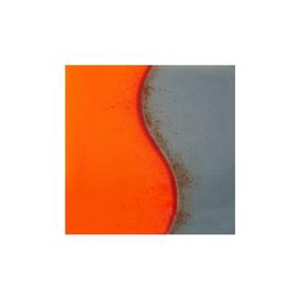 Quadratischer Glas Einsatz für Grabmale Grau-Orange -...