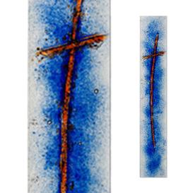 Auergewhnliches Grabdenkmal Glasdekor mit Kreuz -...