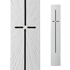 Einzigartige Glasplatte für Grabmale in Weiß mit Kreuz -...